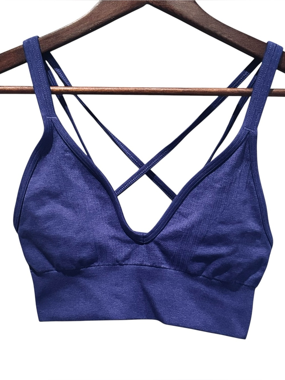 Lululemon Seamlessly Plunge Bra Heathered Pigment Blue Size 4